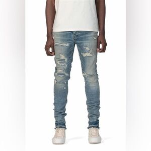 Purple Brand P001 Slim Low Rise Distressed Jeans 36W